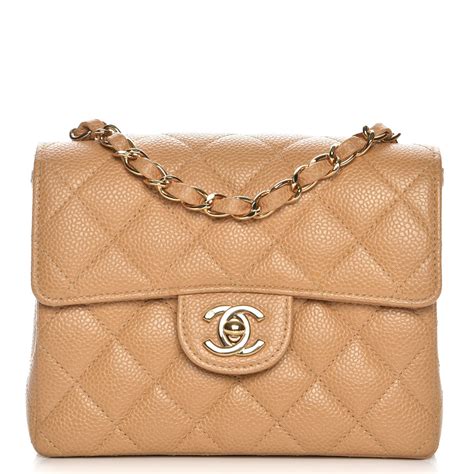beige chanel mini square